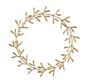 Guirlandes et couronnes Couronne de style moderne en forme de feuille d'or pour la décoration intérieure Couronne en métal Ornements de Noël - Product Image 4