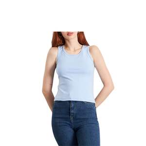 Camiseta sin Mangas de Nailon Acanalado para Mujer, Venta al por Mayor, Elástica en Cuatro Direcciones, Ligera, para Yoga, Gimnasio y Correr - Product Image 1
