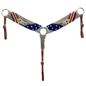 Collar de pecho de mohair hecho a mano con detalles de cuero Collar de pecho de lana de caballo de mohair occidental de alta calidad - Product Image 1