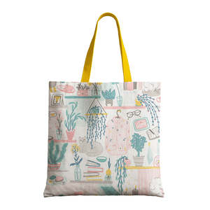 Sac fourre-tout personnalisé en toile de lin et coton de taille moyenne avec impression artistique de lettres sur tableau d'humeur en corde, réutilisable pour la publicité, l'usage quotidien et les cadeaux - Product Image 5