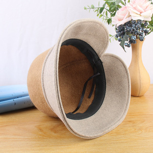 DLL536 vente en gros, chapeaux en feutre de laine pour femmes, chapeaux seau d'hiver élégants Vintage - Product Image 5