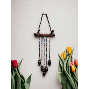 Décoration de jardin bohème faite à la main, carillon éolien rustique vintage, attrape-soleil, perles multicolores, lot de 5 pièces, en bois - Product Image 4