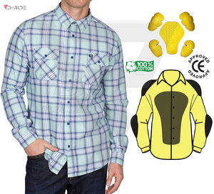 Chemise respirante en flanelle avec chemise de protection approuvée CE pour la sécurité au travail et chemise de protection certifiée CE pour le cyclisme pour hommes - Product Image 1