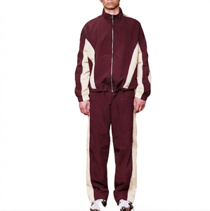 High Quality Custom Men's Solid Autumn Gym Jogger Flare Tracksuit Regular Fit Drawstring Hooded Collar Vintage Heavyweight - Product Image 1