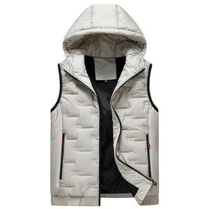 Chaleco acolchado ligero para hombre, chaqueta con capucha sin mangas cálida de lona a prueba de viento para exteriores para invierno de talla grande para viajes de senderismo - Product Image 3