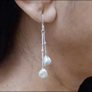 ต่างหูมุก เครื่องประดับเงินแท้ 925 ทำมือ ของขวัญประจำเดือนมิถุนายน - Product Image 6