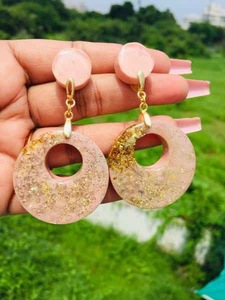 Resin Embroidery Earrings Handmade Stainless Steel Fashion Jewelry for Women Girls Classic Wedding Look High Quality - Product Image 3