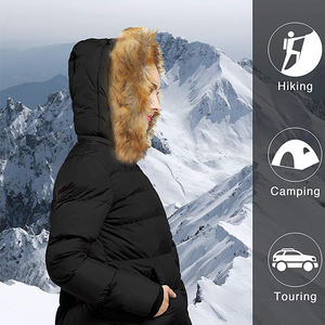 Manteau d'hiver long matelassé pour femmes, veste chaude à capuche, vêtements de rue décontractés, vêtements d'extérieur, logo personnalisé, vente en gros OEM - Product Image 4