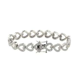 Bracelet de tennis en argent Cz, bracelet de tennis élégant, bracelet femme modèle diamant, bracelet de tennis unique, argent 925 carats - Product Image 4