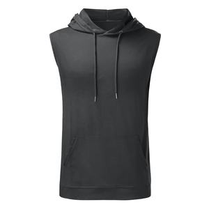 Logo personnalisé hommes sport Fitness gilet à capuche débardeur nouveaux modèles d'été pour basket-ball entraînement course grande taille lavé - Product Image 1