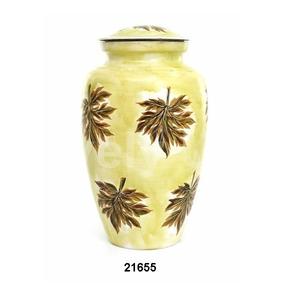 โกศใส่เถ้ากระดูกมนุษย์สำหรับงานศพทำจากอะลูมิเนียมพิมพ์ลายใบไม้โลหะเคลือบเคลือบ - Product Image 1