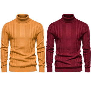 Luxe Old Money Style Hommes Col Haut Anti-Pilling Poly-Coton Mélange Respirant À Manches Longues Pour L'hiver - Product Image 6