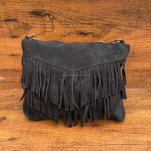 2024 moda mujer Sling bandolera señoras alta calidad gamuza cuero flecos pequeño bolso de hombro señoras borla bolso monedero - Product Image 3
