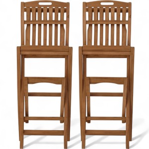 เก้าอี้ไม้สักแบบพกพากลางแจ้งมีพนักพิงที่มั่นคงเฟอร์นิเจอร์พับได้สำหรับสวนสวนร้านอาหารยิมที่บ้าน - Product Image 4