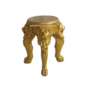 Table d'appoint baroque française antique, élégante et luxueuse, en bois massif, acajou, durable, tête de lion pour la maison européenne - Product Image 5