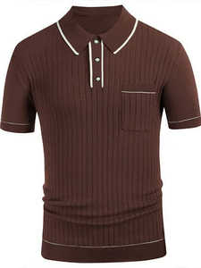 Polo informal de verano de punto con botones para hombre, camisetas suaves de manga corta para hombre, Polo de punto para hombre, Polo de diseño personalizado - Product Image 5