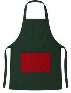 Tablier de Noël personnalisé vert en polyester, vente en gros - Product Image 1