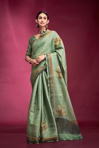 Blusa Saree Tusser pura de desgaste ocasional hermosa moderna de calidad de exportación india con proveedor de trabajo manual de la India a precio barato - Product Image 5