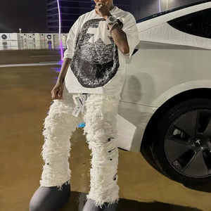 T-shirt unisexe en coton épais 100 % personnalisable avec impression, style streetwear, épaules tombantes, pour hommes – Vente en gros de haute qualité - Product Image 1