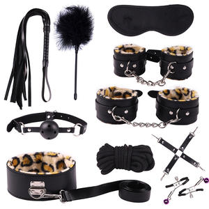 Various Colors Bdsm Outfits Collar Mouth Gag Handcuffs <b>Spank</b> Whip Paddle Rope Chinese Fetish Bondage Restraints Sets Sex Toys - Product Image 5