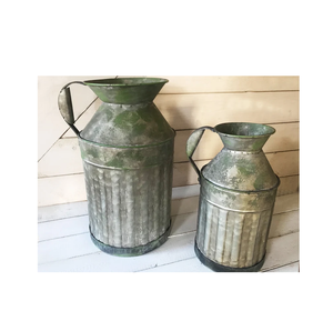 Florero galvanizado, decoración de jardín hecha a mano a granel, maceta de diseño antiguo, decoración de habitación de Metal de alta calidad - Product Image 4