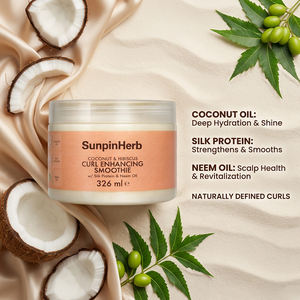 Moisturizing <b>Curl</b> <b>Enhancer</b> Smoothie Cream with Coconut Hibiscus for Wash and Go Natural Curly Hair Styling - Product Image 3