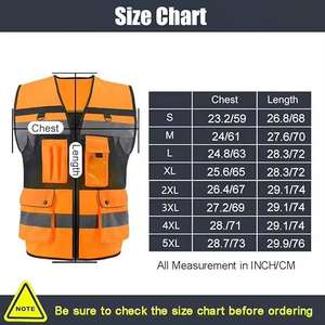 เสื้อกั๊กนิรภัย Hi VIS เสื้อ100% โพลีเอสเตอร์สะท้อนแสงสำหรับทุกเพศเสื้อแจ็กเก็ตเซฟตี้สะท้อนแสงปรับแต่งได้มีหลายกระเป๋า - Product Image 6