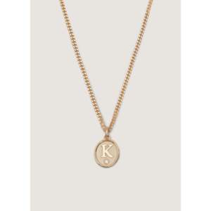Collier pendentif Lettre d'amour en diamant avec chaîne gourmette, Breloques élégantes en diamant - Product Image 1