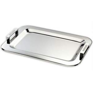 Bandeja de servicio de acero inoxidable resistente con elegante acabado brillante de espejo para cocina, hogar, oficina o eventos - Product Image 4