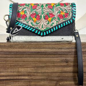 Sac à main élégant de marque célèbre, nouvelle arrivée, mini sac bandoulière et pochette pour femme, en cuir de vachette floral brodé, style bohème - Product Image 1