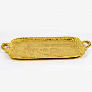 ถาดเสิร์ฟทรงกลมทองเหลืองแบบดั้งเดิม ขัดเงาพร้อมลวดลายสลัก สำหรับใช้ในครัวเรือน งานพิธีทางศาสนา - Product Image 1