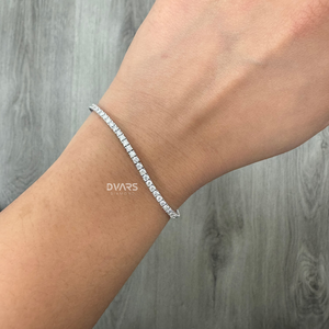 Brazalete de Tenis con Diamantes Cultivados en Laboratorio de 3 Quilates, Corte Brillante Redondo, Oro Blanco/Amarillo/Rosa de 14K, Regalo de Boda de Lujo - Product Image 1