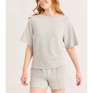 Conjuntos de mujer de alta calidad, Camiseta holgada transpirable de manga corta informal con cuello redondo y conjuntos cortos, conjunto de 2 piezas de gran tamaño para mujer - Product Image 1