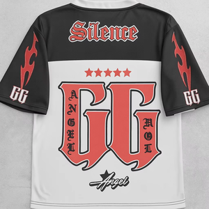 Camiseta unisex Bloodline Edition con cuello en V personalizada transpirable Y2K, ropa de calle de gran tamaño, Media manga, estilo informal, técnicas impresas - Product Image 2