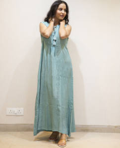 ชุดเดรสยาวคาฟตันคอวีสำหรับผู้หญิงชุดเดรสยาวสำหรับใส่ไปชายหาดหรือใส่ในชีวิตประจำวันดีไซน์โดดเด่นไม่เหมือนใคร - Product Image 2