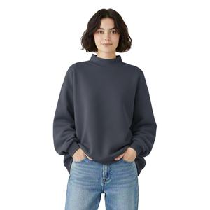 Sudadera Holgada de Cuello Alto para Mujer, Estilo Informal, para Invierno, con Logotipo Frontal, para Uso Diario - Product Image 1