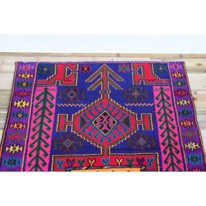 Tapis de 3,5 x 5,6 pieds, tapis turc vintage, tapis géométrique arc-en-ciel - Product Image 4