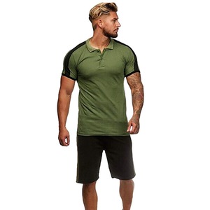 <b>Men's</b> Customized Style <b>Polo</b> Shirt and Short Sleeved Shorts Sports Casual Two Piece <b>Set</b> Plus Size Thermal Breathable for Summer - Product Image 1