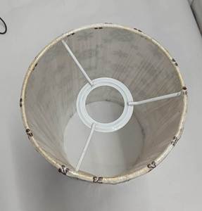 Abat-jour cylindrique en tissu de lin mélangé, léger, fait main, moderne, brodé, avec anneau inférieur E27 pour hôtel, vente chaude - Product Image 5