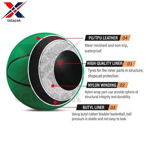 Ballon de basket d'entraînement en PU Taille officielle de match 4 Logo personnalisé Résistant à l'eau Léger Écologique Direct usine - Product Image 6