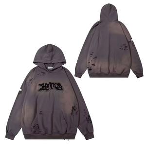 Sudadera con Capucha para Hombre, Estilo Desgastado, con Logotipo Personalizado, en Tejido French Terry - Product Image 6