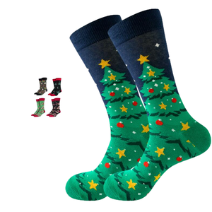 Nueva Llegada, Venta Caliente, Calcetines de Hombre Transpirables con Diseño Navideño de Papá Noel, Divertidos y con Personalidad - Product Image 1