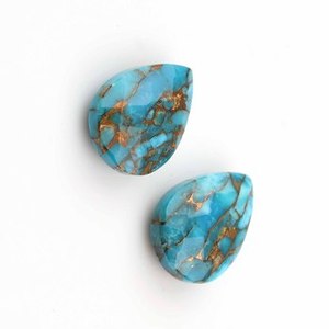 2024 gran oferta Natural 12x16mm corte de pera facetado azul cobre turquesa Briolette piedras preciosas sueltas fabricación de joyas proveedor directo - Product Image 3