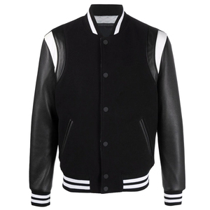 Men's Custom Winter Varsity Jacket 100% Cotton High Quality OEM Design Stand Collar Front Logo - Product Image 1