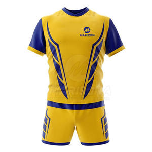 Maillots et uniformes de rugby respirants personnalisés, ensemble d'équipe couleur personnalisée, conception OEM sur mesure, 100 % polyester, haute qualité - Product Image 1