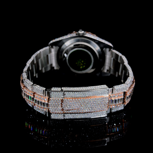 Handmade Tùy Chỉnh Sang Trọng Cổ Điển Đơn Giản Vvs Phong Trào Đồng Hồ Mới Đến Thép Không Gỉ Ban Nhạc Hip Hop Quay Số Không Thấm Nước Buggand - Product Image 3