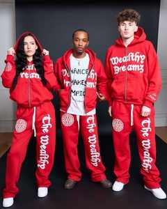 Chándal personalizado con logotipo, Top corto negro, chándal acampanado, lavado ácido, bordado desgastado, chándal, pantalones de chándal y conjuntos de sudaderas con capucha - Product Image 3