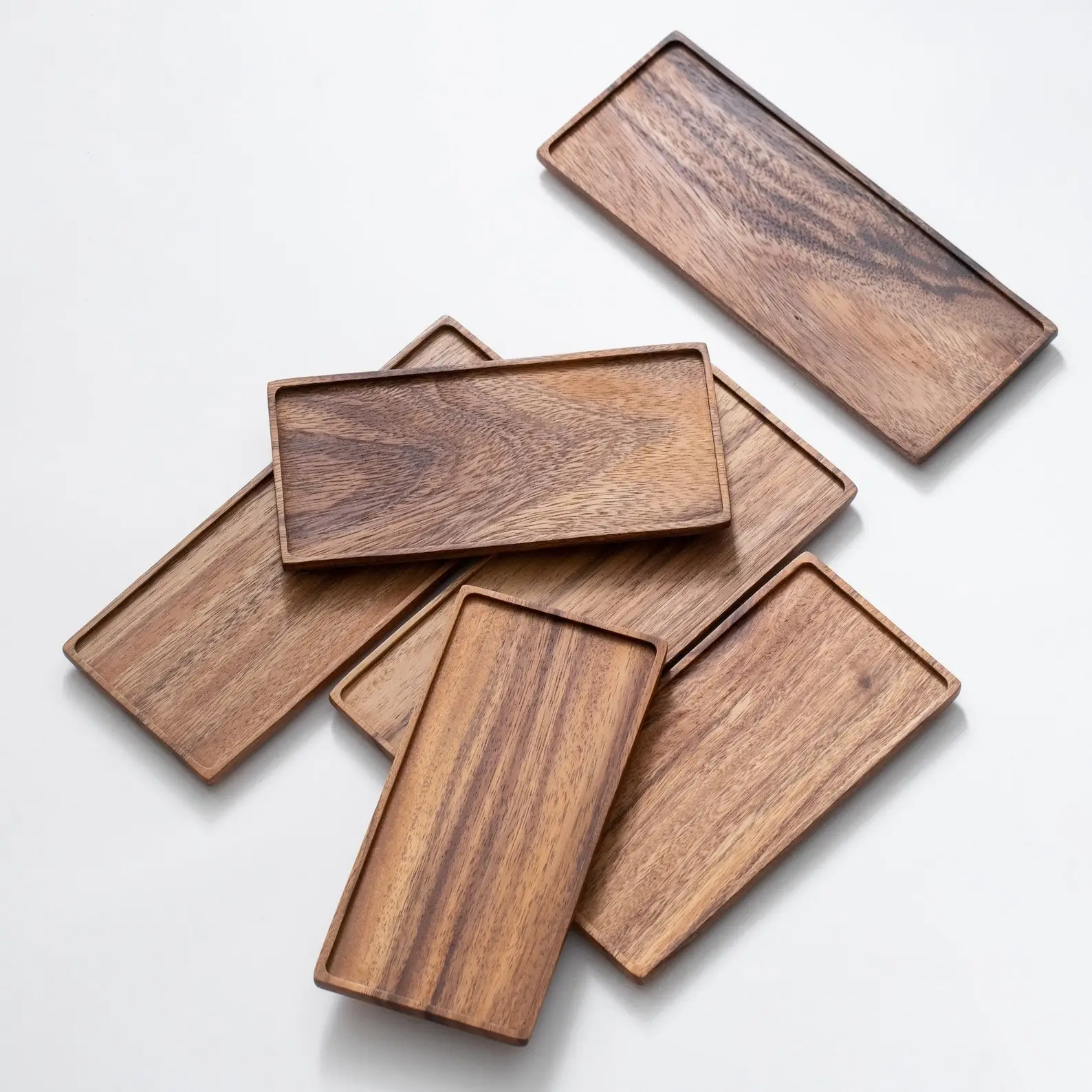 Conjunto de talheres de madeira quadrados, utensílios de cozinha retangular para jantar com sushi