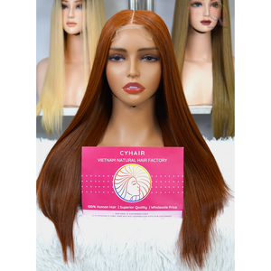 Pelucas de pelo crudo largo barato de fábrica, pelucas de cabello humano Natural de grado superior con cierre de encaje, hueso recto para mujeres negras - Product Image 6