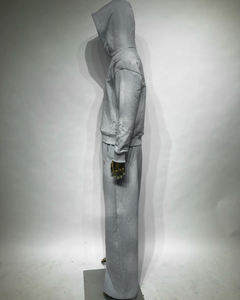 Survêtement vierge de haute qualité personnalisé coton polaire surdimensionné Baggy Hoodies décontracté Joggers costume unisexe survêtements - Product Image 1